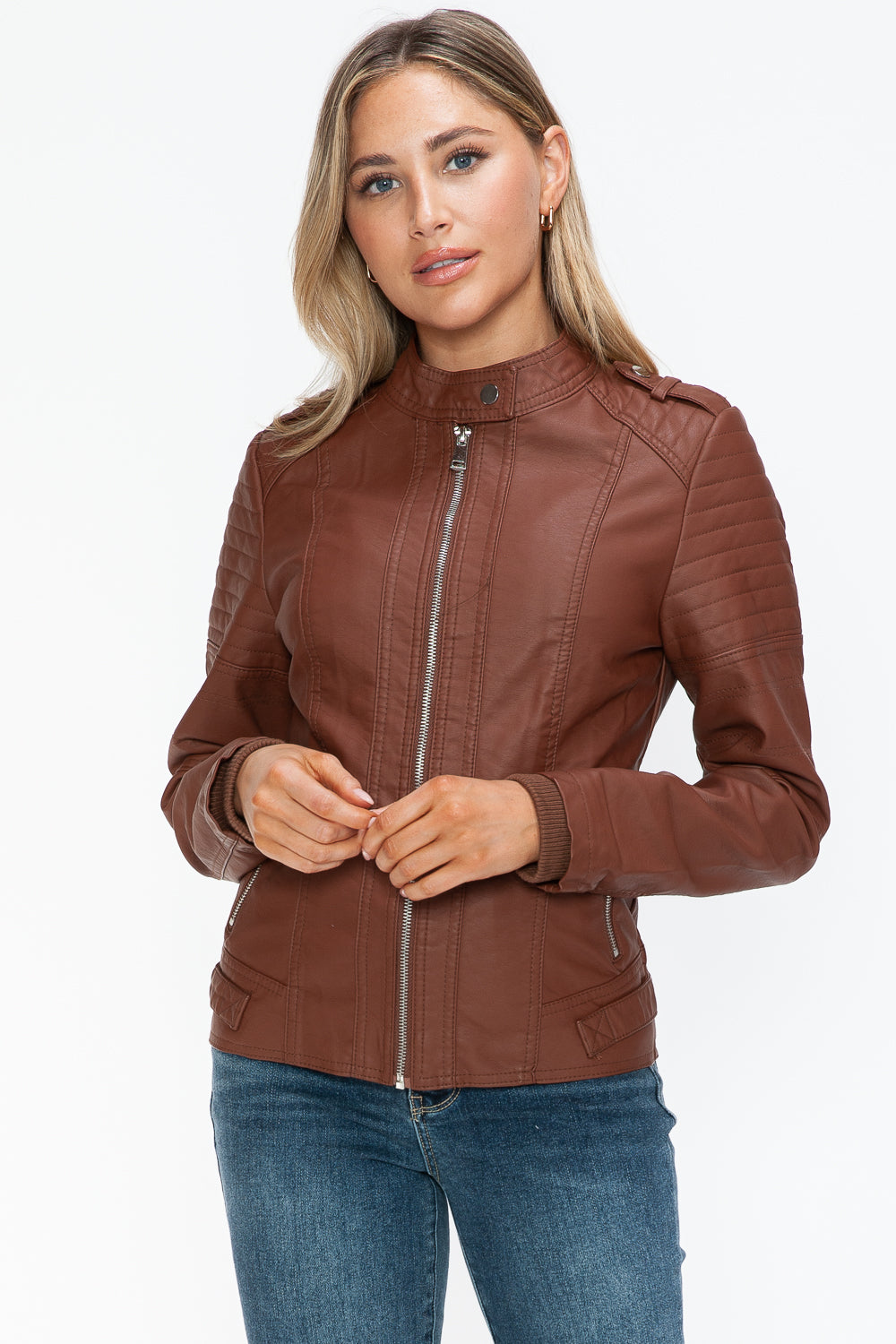 Biker Jacket with Side Zip Pockets