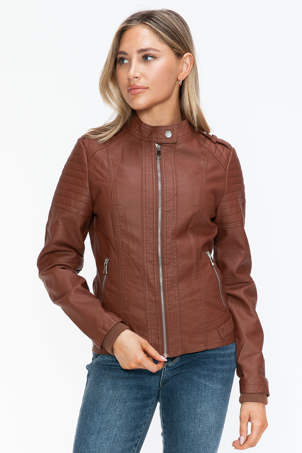 Biker Jacket with Side Zip Pockets