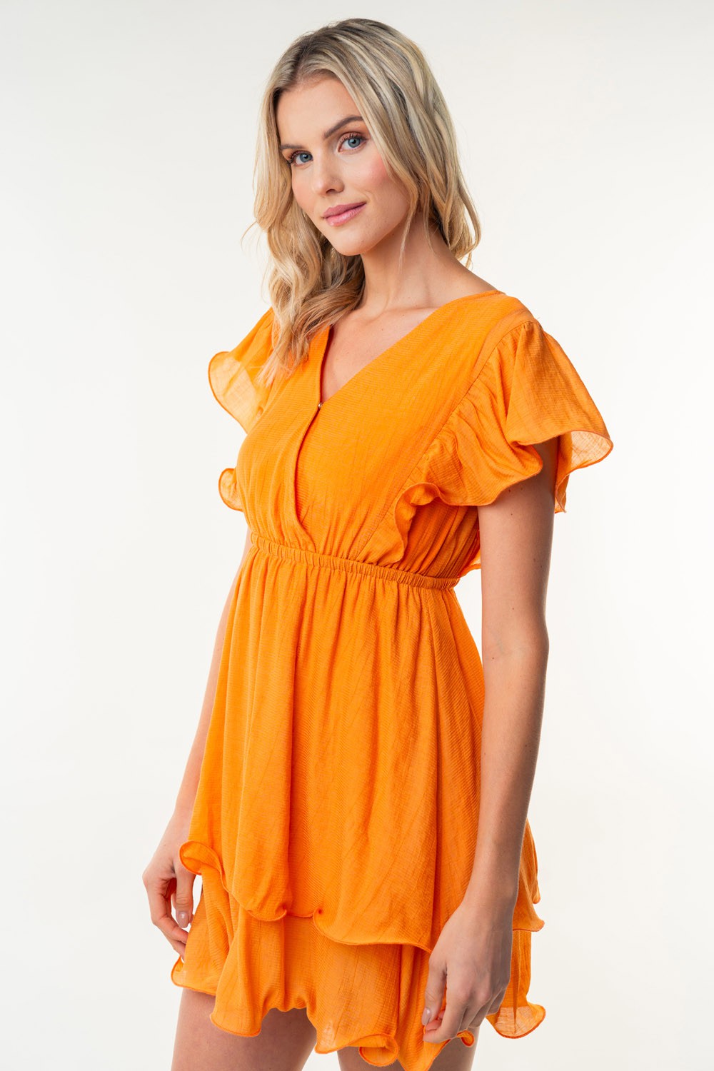 Short Sleeve Woven Layered Dress (Full Size Options) | Shop Webbi