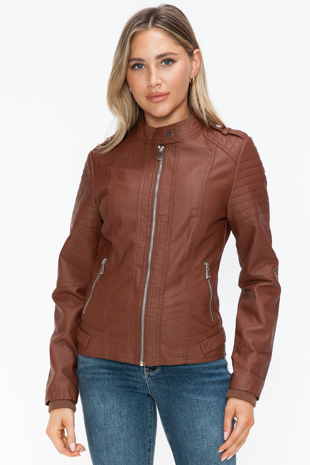 Biker Jacket with Side Zip Pockets