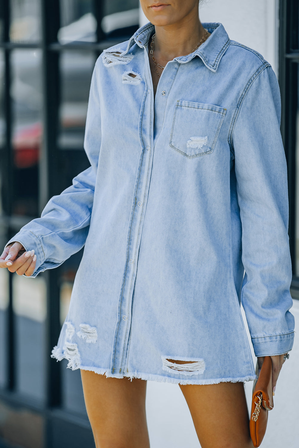 Emma - Distressed Denim Jacket