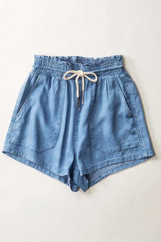 ROPE DRAWSTRING TENCEL SUMMER SHORTS | Shop Webbi