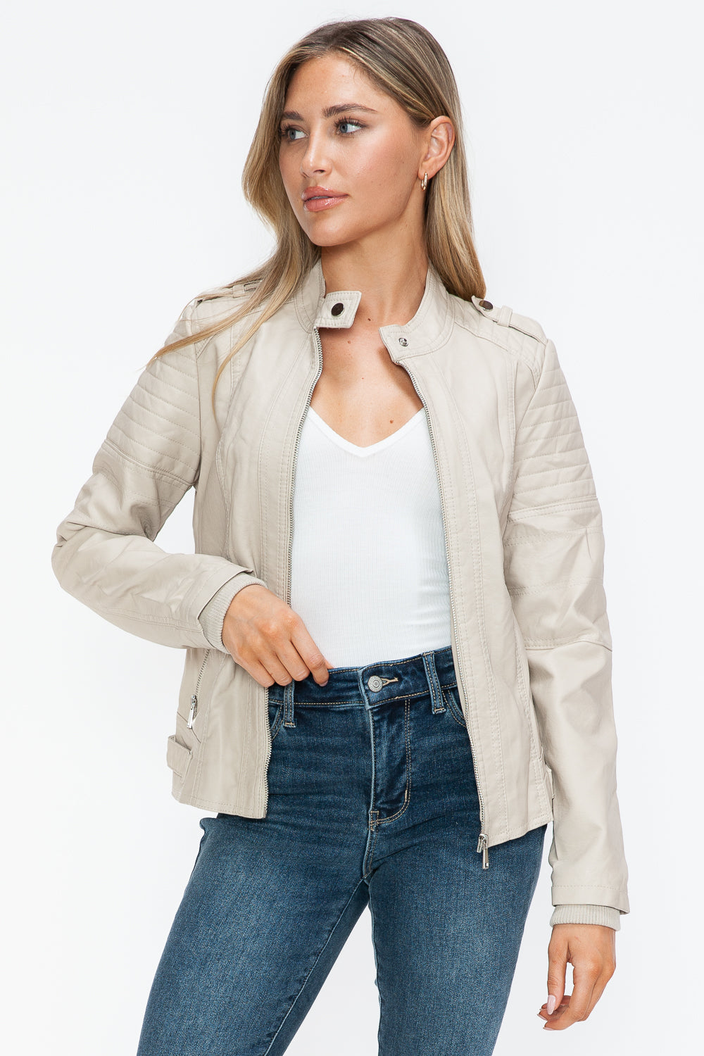 Biker Jacket with Side Zip Pockets