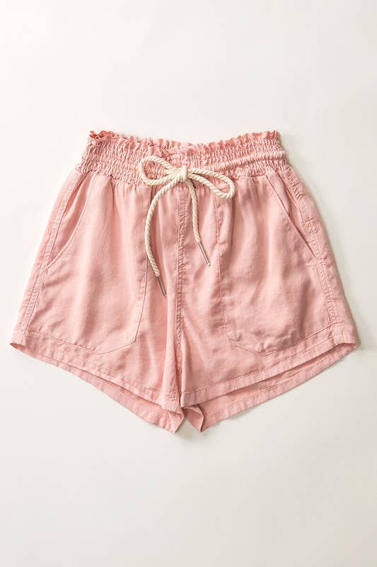 ROPE DRAWSTRING TENCEL SUMMER SHORTS | Shop Webbi