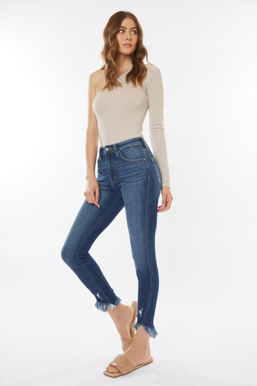 Kancan Raw Hem High Waist Cropped Jeans | Shop Webbi