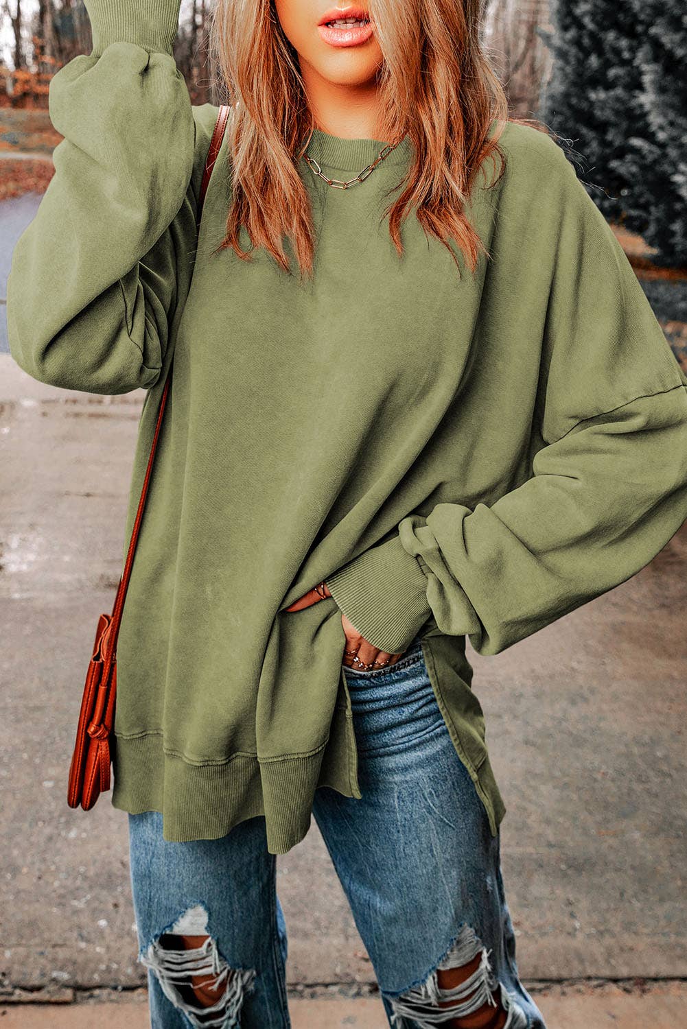 Oversized Sweatshirt with Drop Shoulder Design | Shop Webbi