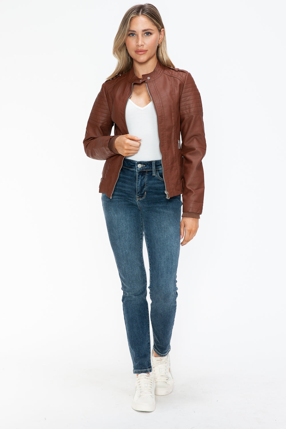 Biker Jacket with Side Zip Pockets