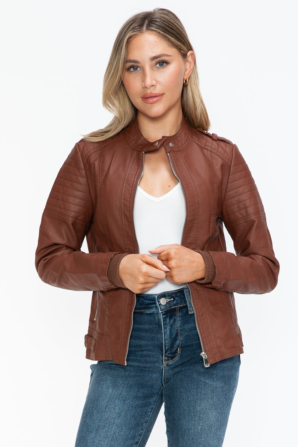 Biker Jacket with Side Zip Pockets