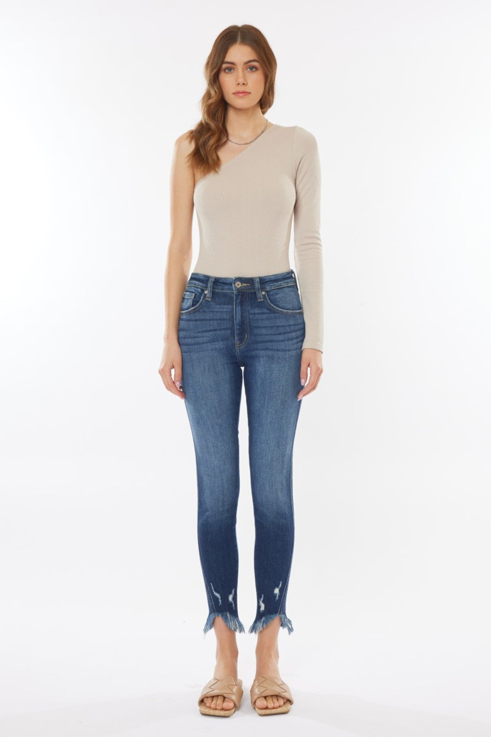 Kancan Raw Hem High Waist Cropped Jeans | Shop Webbi