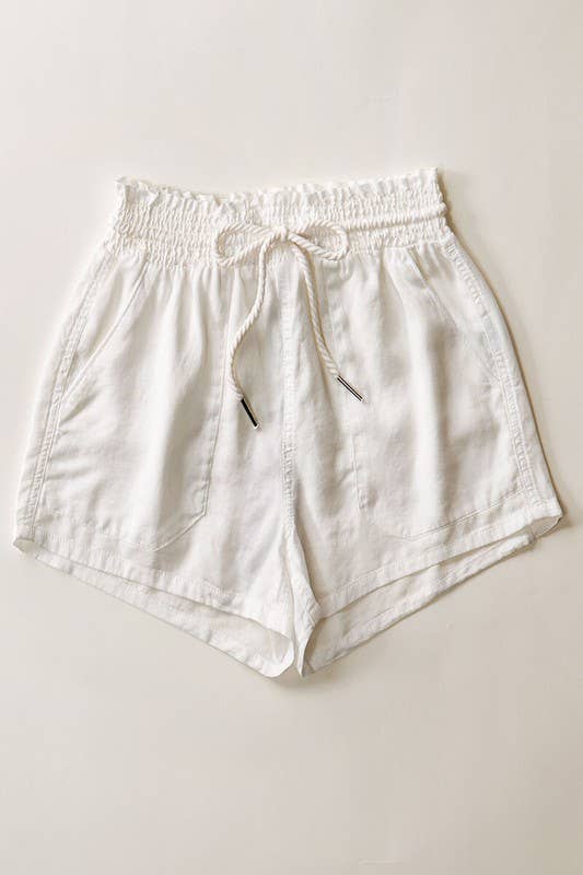 ROPE DRAWSTRING TENCEL SUMMER SHORTS | Shop Webbi