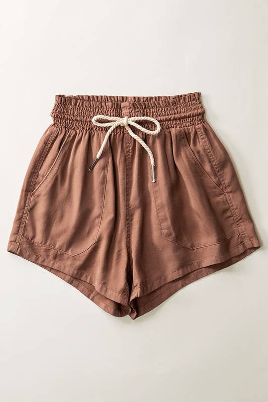 ROPE DRAWSTRING TENCEL SUMMER SHORTS | Shop Webbi