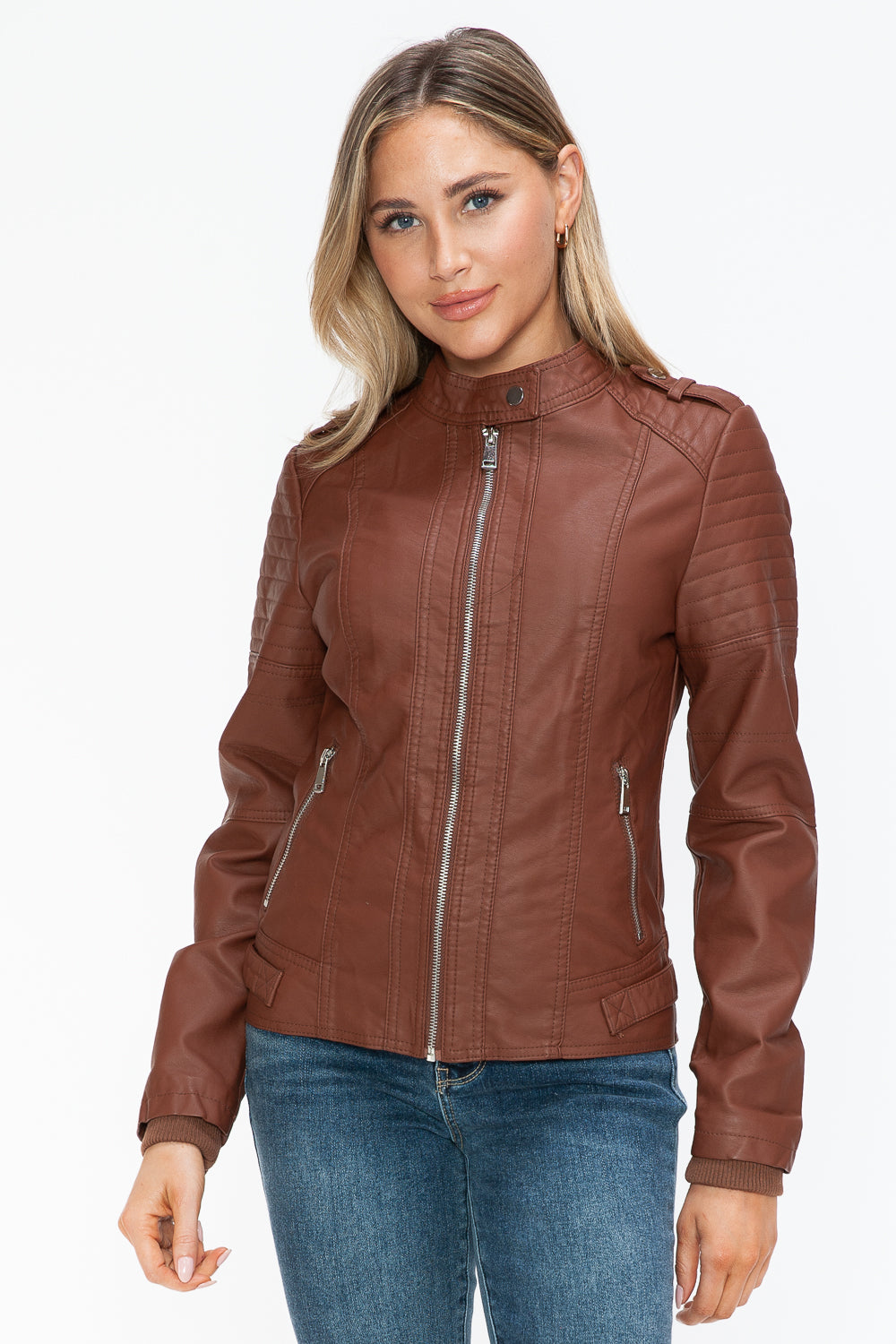 Biker Jacket with Side Zip Pockets