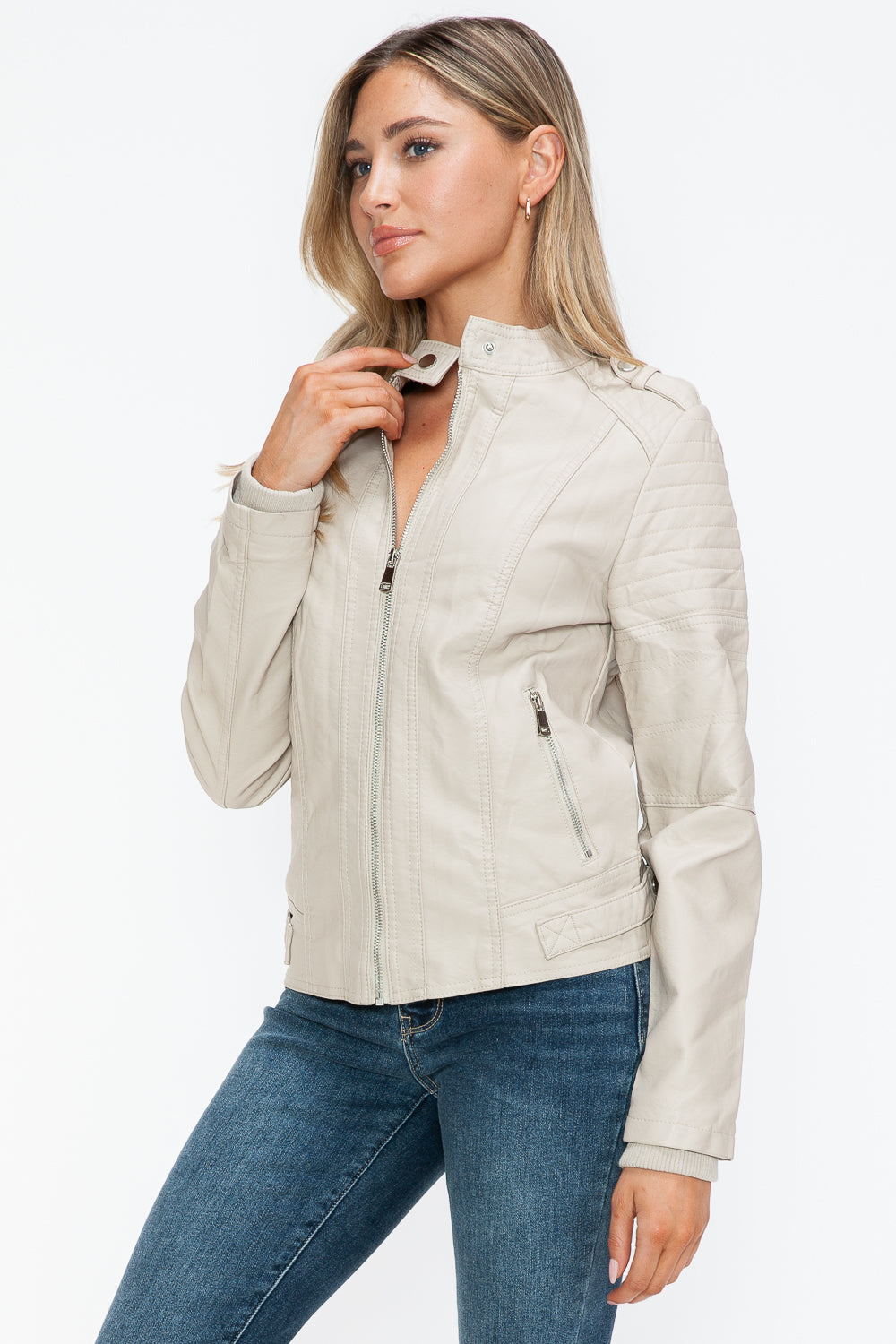 Biker Jacket with Side Zip Pockets