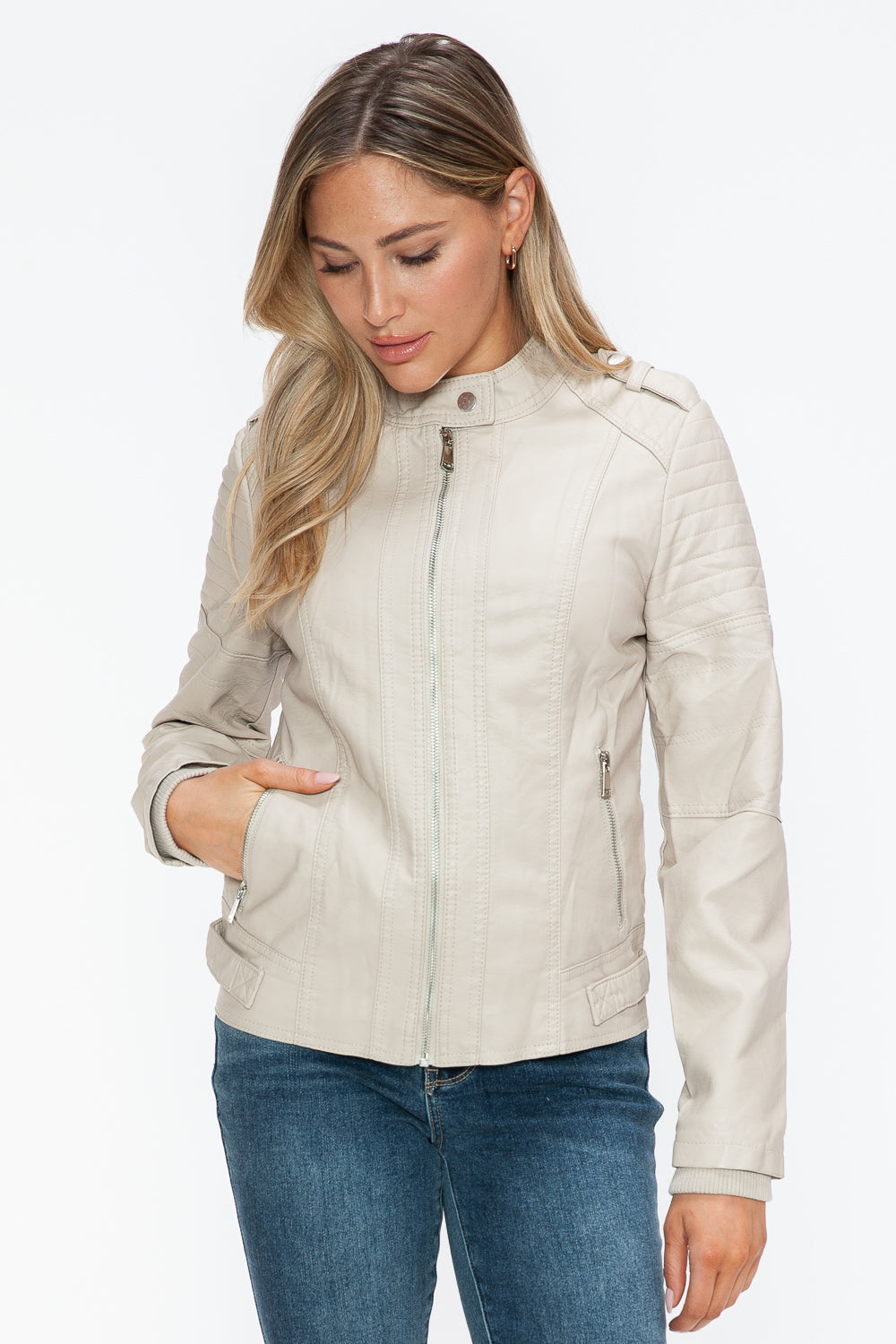 Biker Jacket with Side Zip Pockets