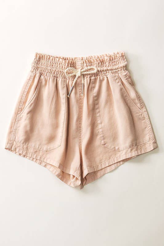 ROPE DRAWSTRING TENCEL SUMMER SHORTS | Shop Webbi