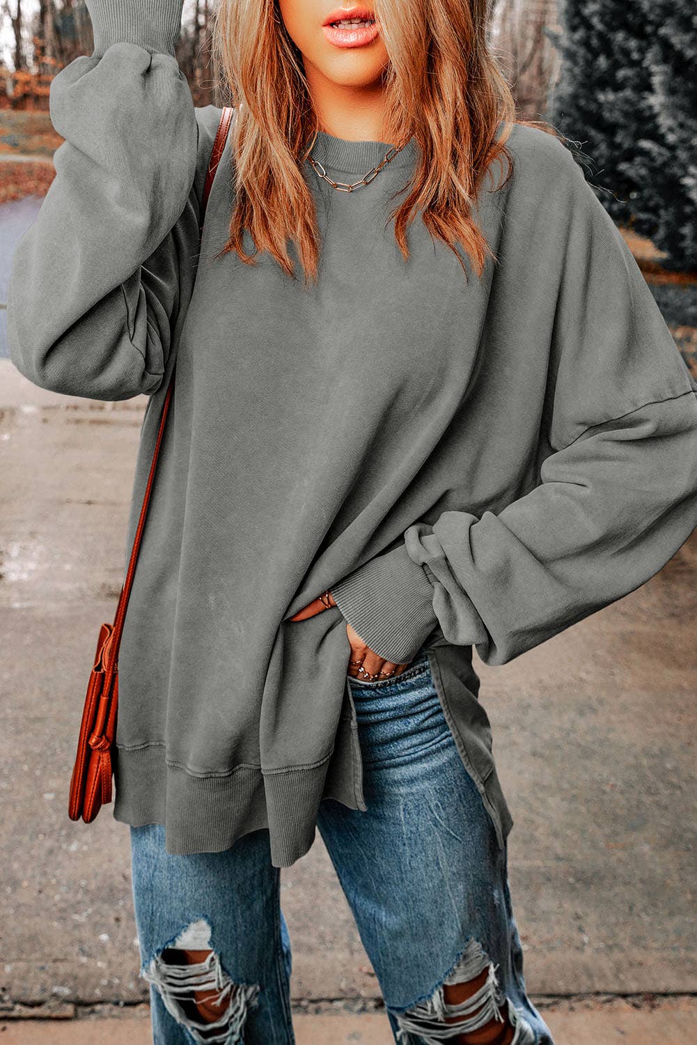 Oversized Sweatshirt with Drop Shoulder Design | Shop Webbi