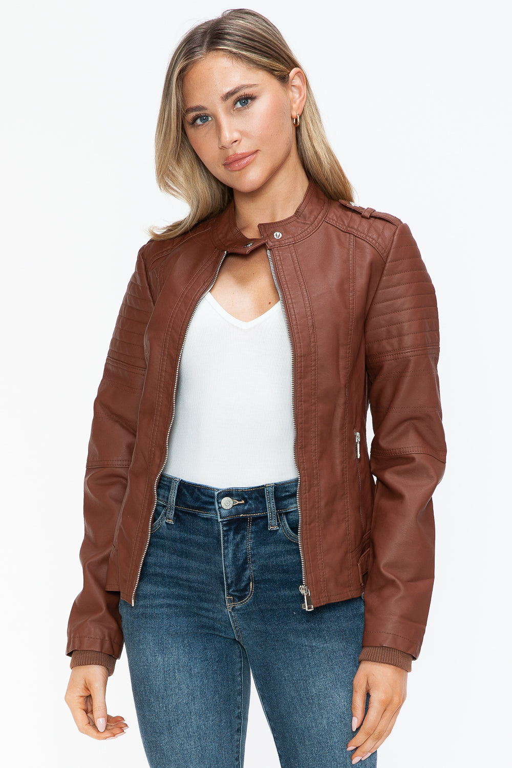 Biker Jacket with Side Zip Pockets