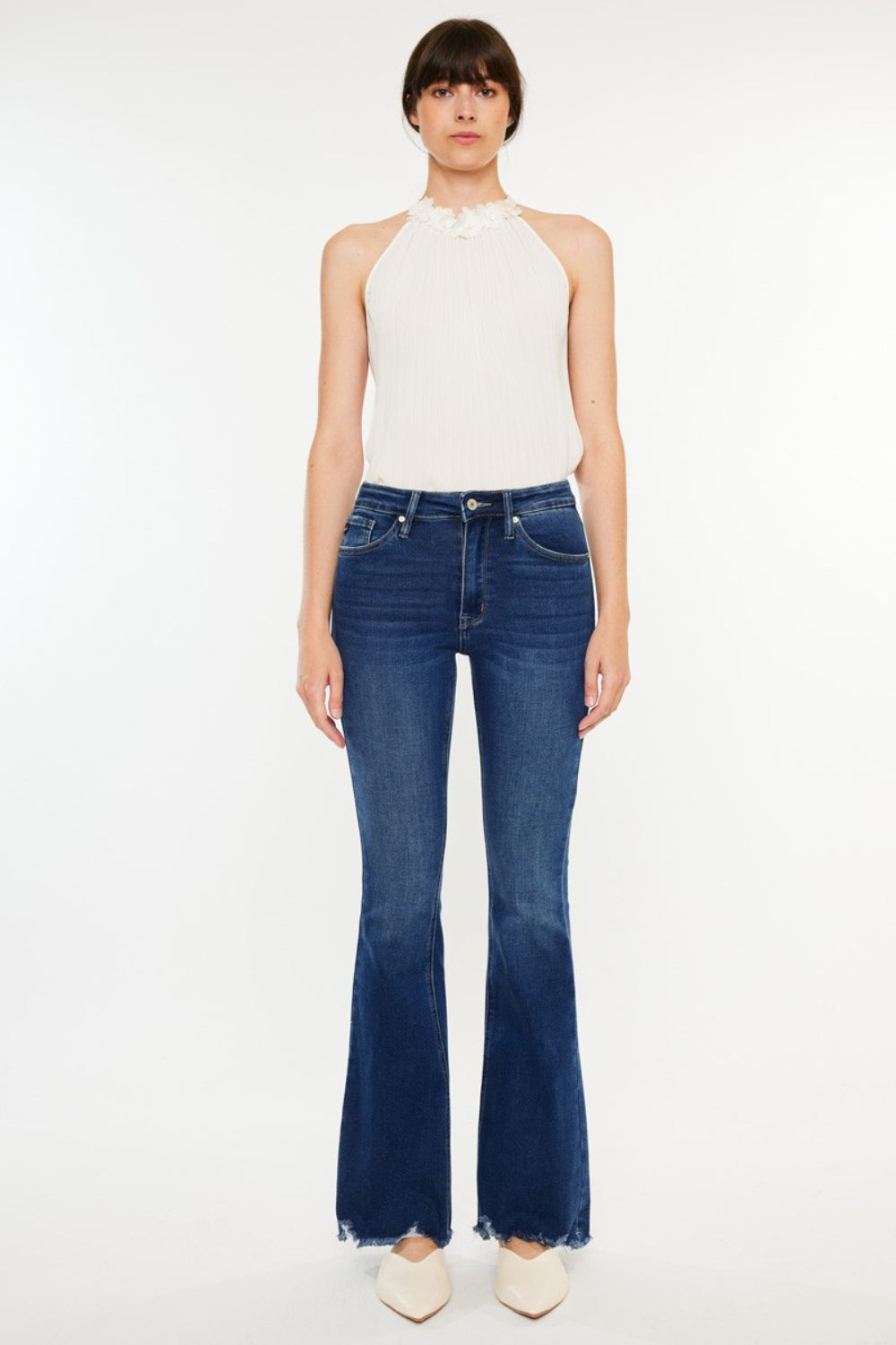 Kancan Cat's Whiskers Raw Hem Flare Jeans | Shop Webbi