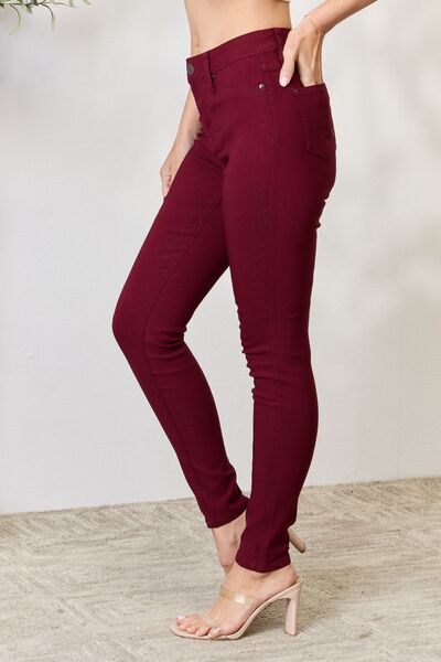 Magic Pant Hyperstretch Mid-Rise Skinny Jeans in Dark Wine | Shop Webbi