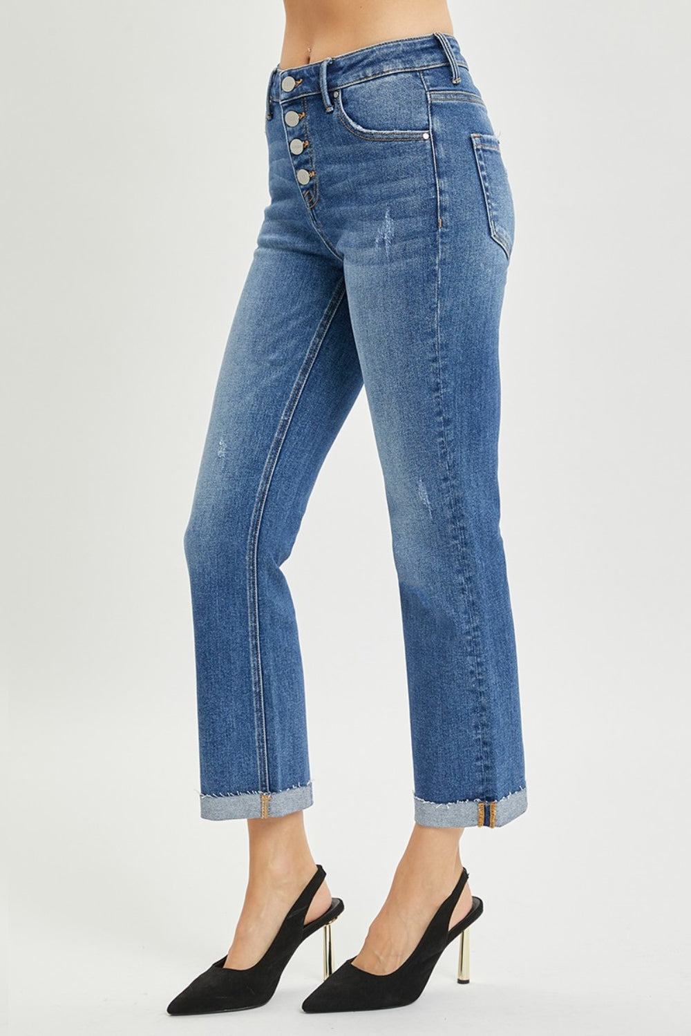 RISEN Full Size Button Fly Cropped Bootcut Jeans | Shop Webbi 