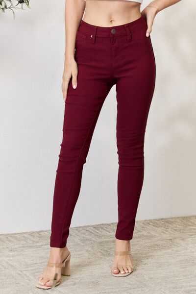 Magic Pant Hyperstretch Mid-Rise Skinny Jeans in Dark Wine | Shop Webbi