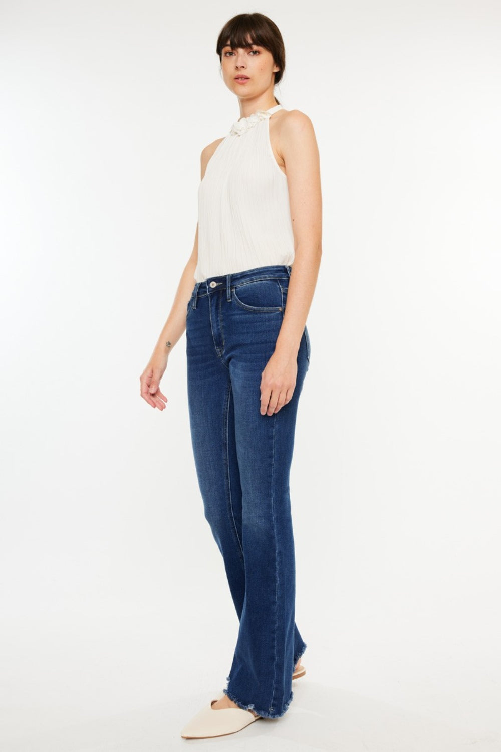 Kancan Cat's Whiskers Raw Hem Flare Jeans | Shop Webbi