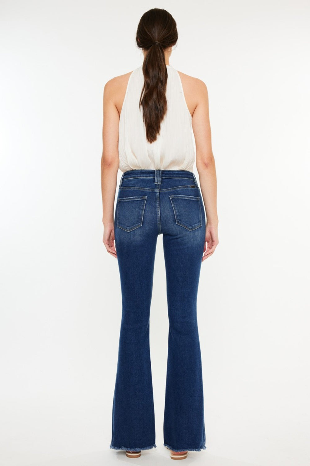 Kancan Cat's Whiskers Raw Hem Flare Jeans | Shop Webbi