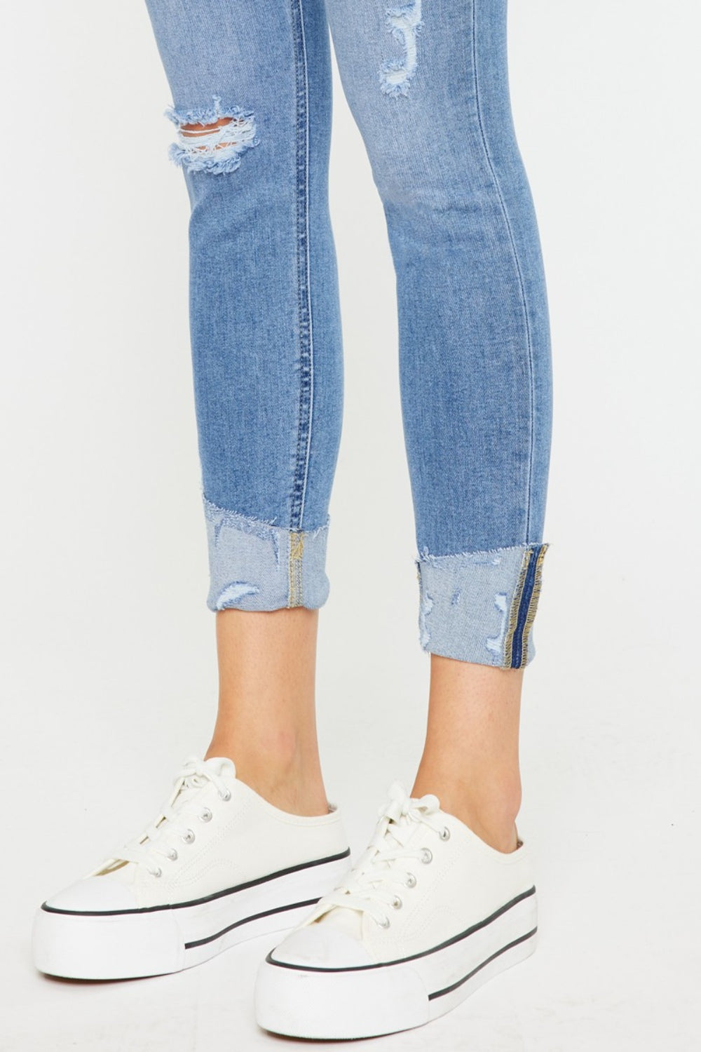 Kancan Distressed Cat's Whiskers Button Fly Jeans | Shop Webbi