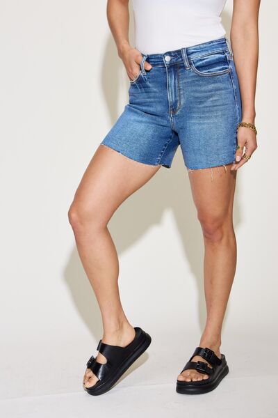 Jasmine Judy Blue High Waist Slim Denim Shorts | Shop Webbi