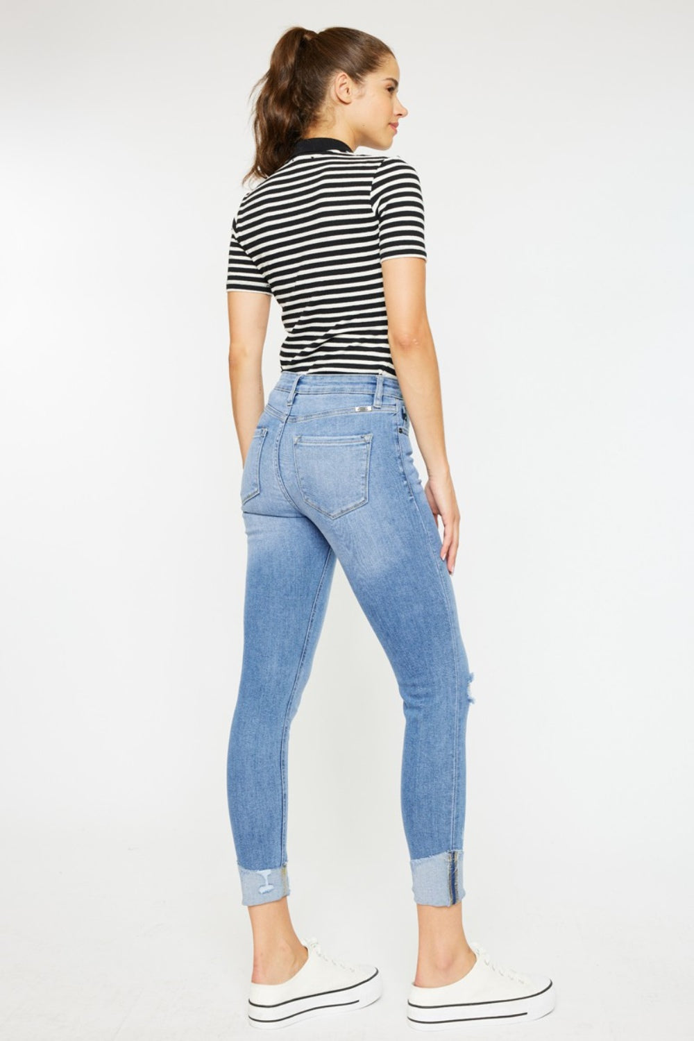 Kancan Distressed Cat's Whiskers Button Fly Jeans | Shop Webbi